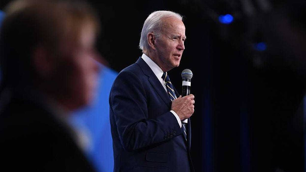 US President Joe Biden holds his press conference at the NATO Summit on June 30, 2022 in Madrid, Spain. During the summit in Madrid, on June 30 NATO leaders will make the historic decision whether to increase the number of high-readiness troops above 300,000 to face the Russian threat. (Photo by Denis Doyle/Getty Images)