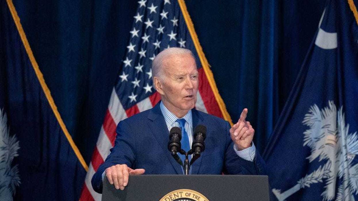 US President Joe Biden speaks to a crowd during the South Carolina Democratic Party First in the Nation Celebration and dinner at the state fairgrounds on January 27, 2024 in Columbia, South Carolina. South Carolina holds its Democratic party primary on February 3.