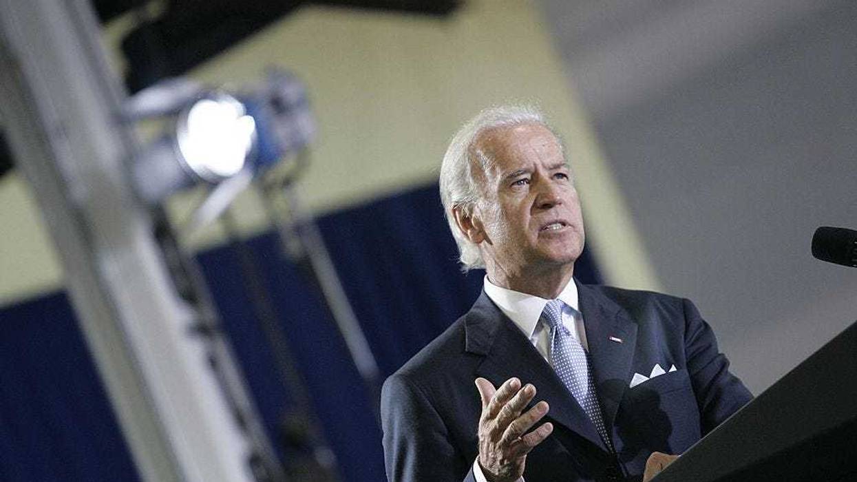 US Vice President Joseph Biden speaks to a group of local officials June 23, 2009, at Willard & Kelsey Solar Group in Perrysburg, Ohio. Biden toured the facility before speaking about the struggles of hard hit auto communities. (Photo by J.D. Pooley/Getty Images)