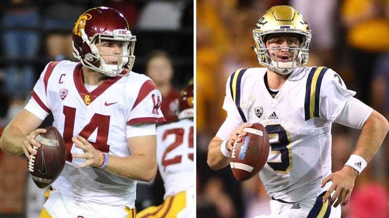USC quarterback Sam Darnold (left) and UCLA quarterback Josh Rosen