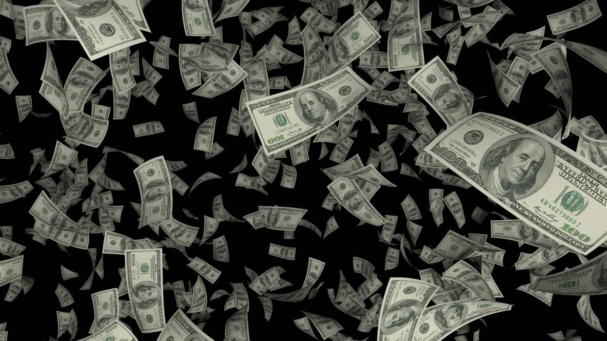 USD rain on black background