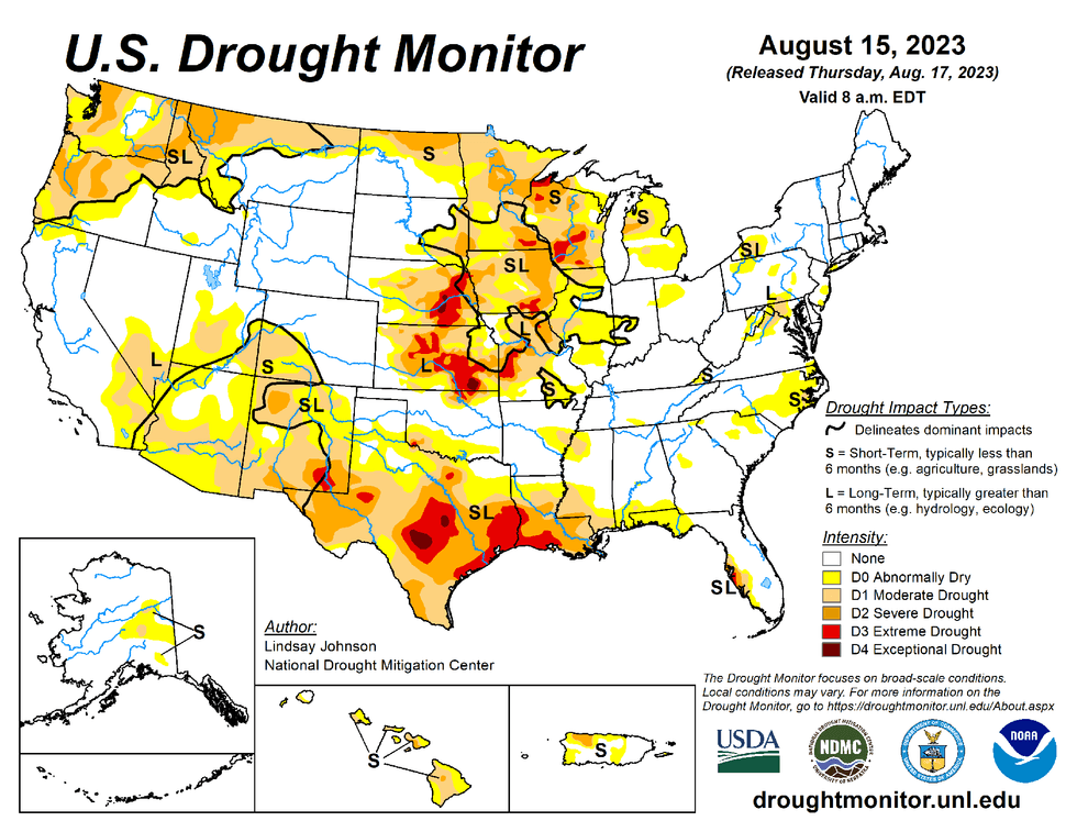 USDM drought map