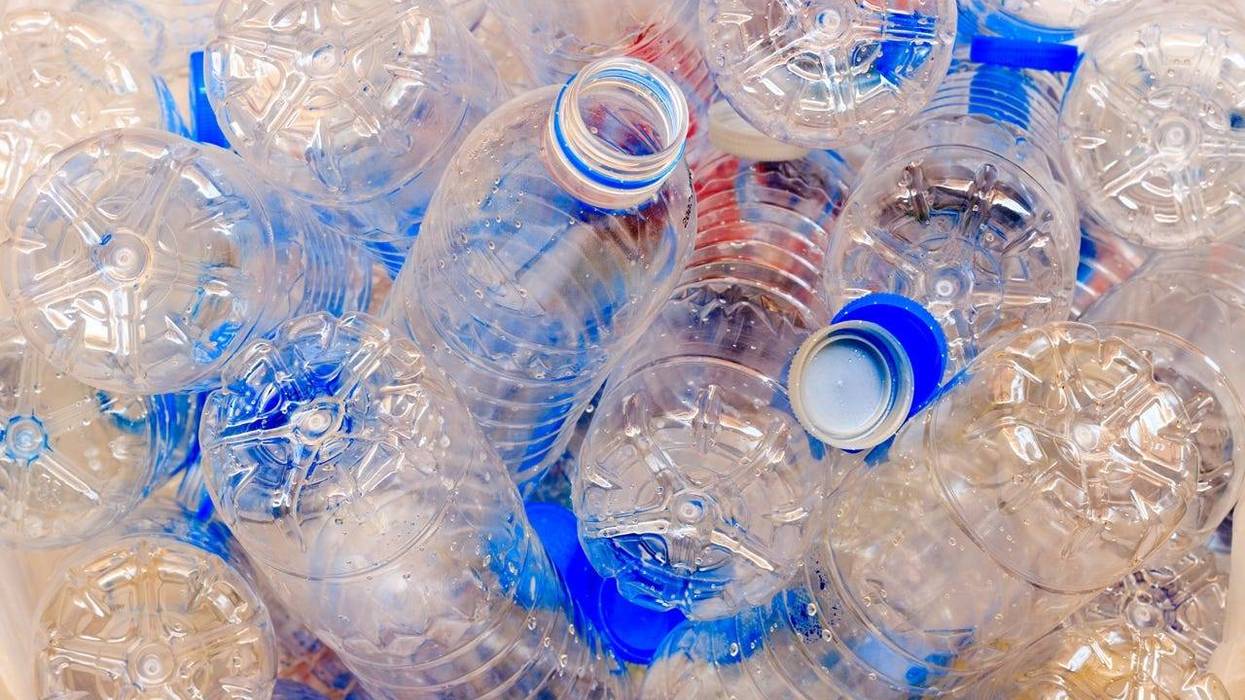 Used plastic bottles for recycling.