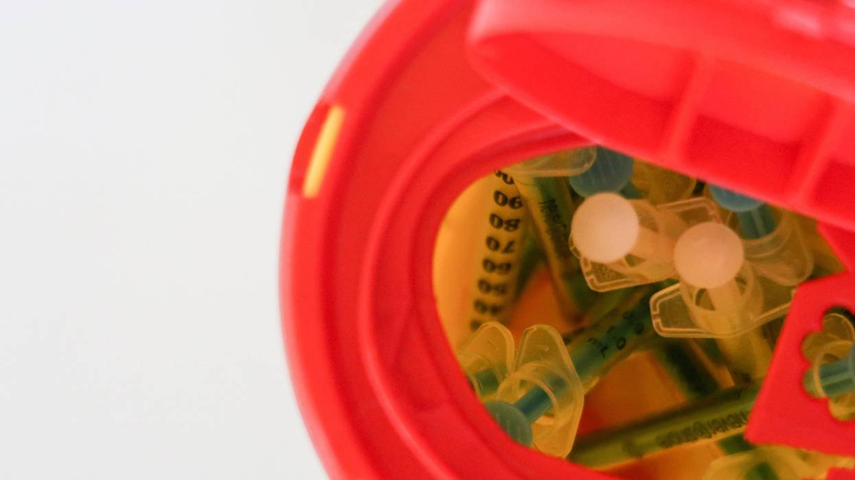 Used syringes are disposed of at a supervised injection site.