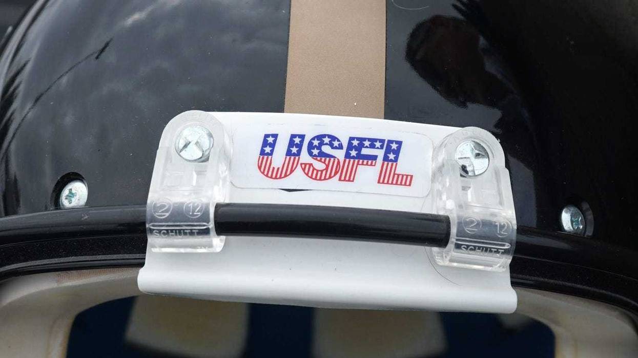 USFL logo on football helmet