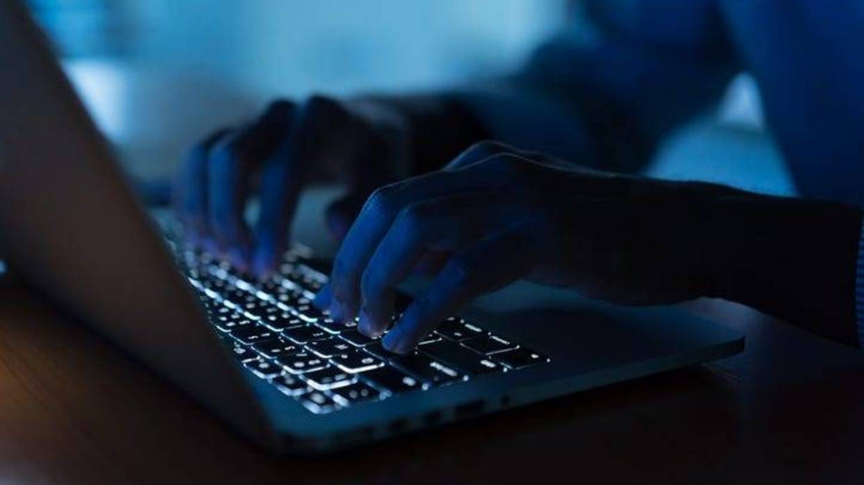 using a laptop in the dark