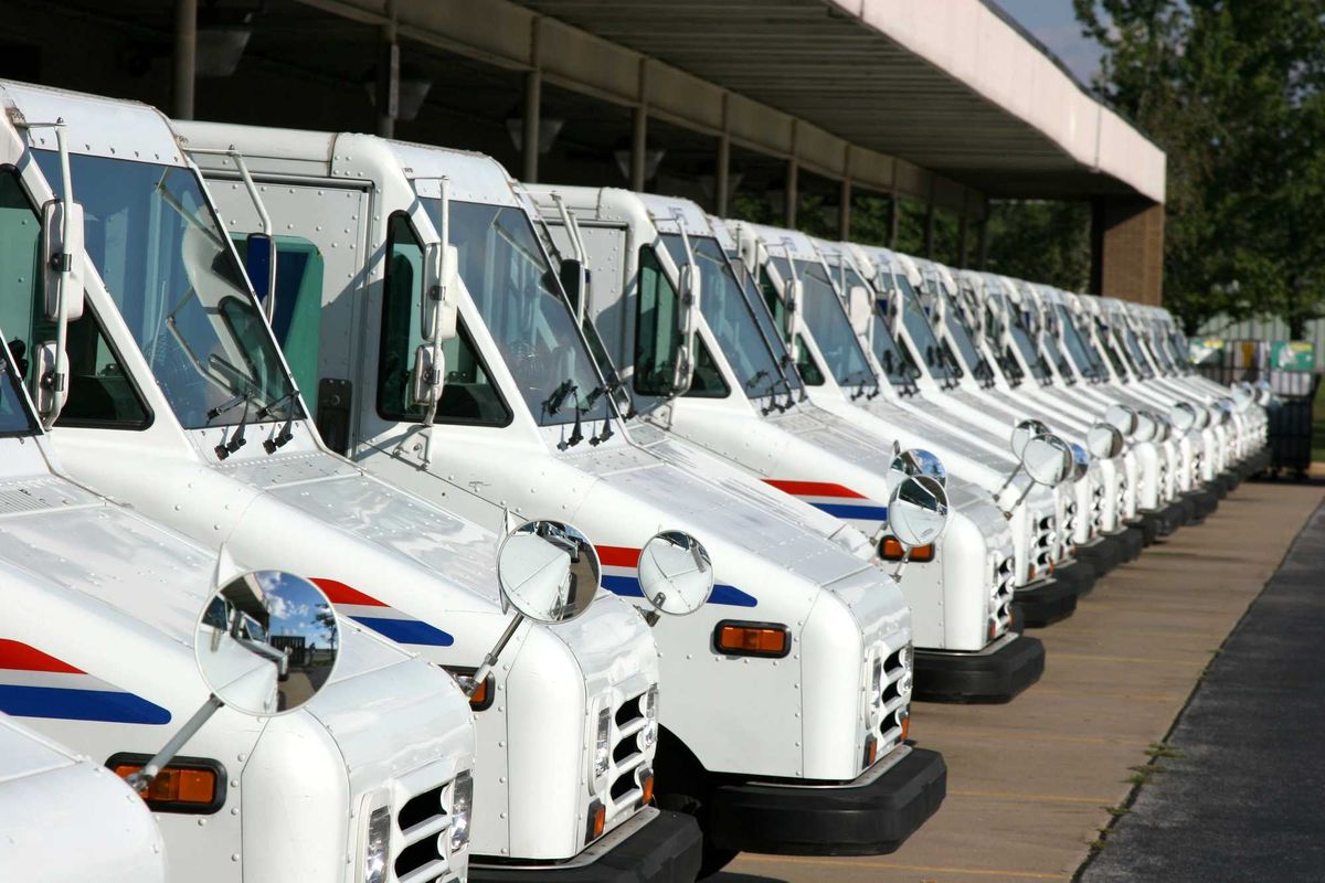 USPS trucks