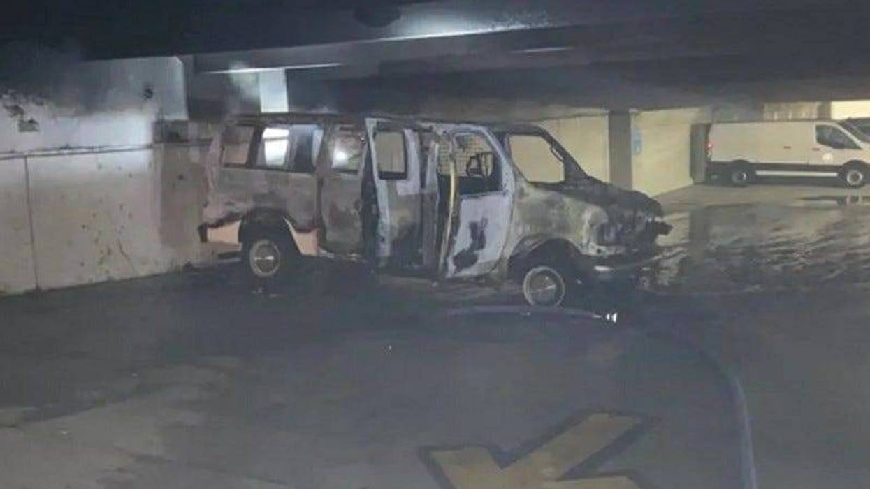 Van burned in Macomb County parking structure