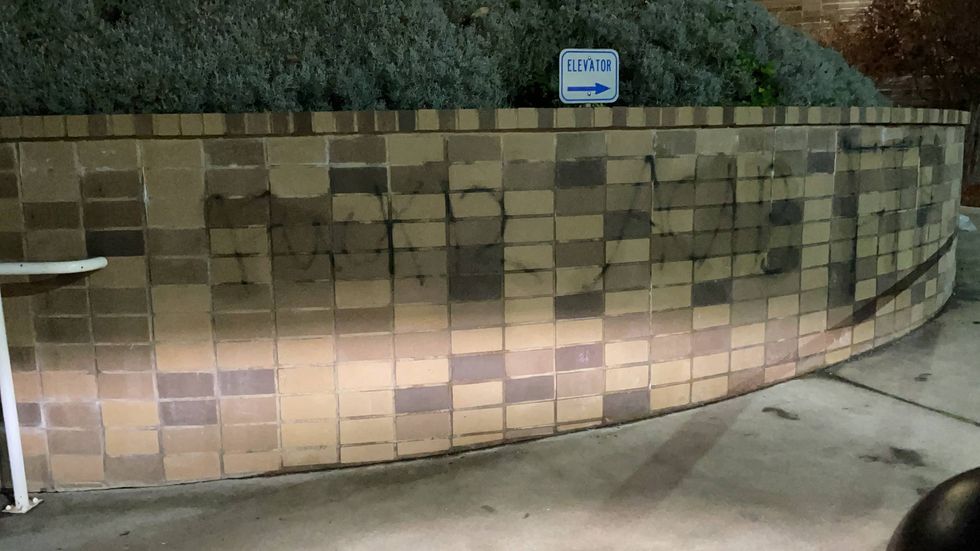 Vandalism at Vacaville City Hall and Police Department, January 17, 2021.