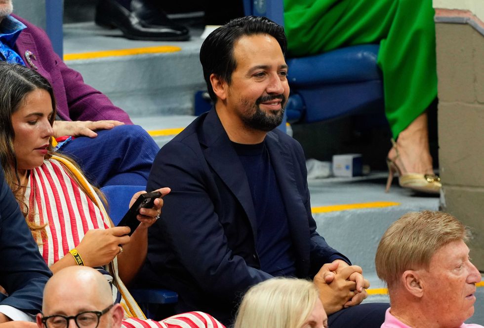 Vanessa Nadal and Lin-Manuel Miranda attend opening day matches of the 2024 US Open Tennis Championships on August 26, 2024 in Flushing
