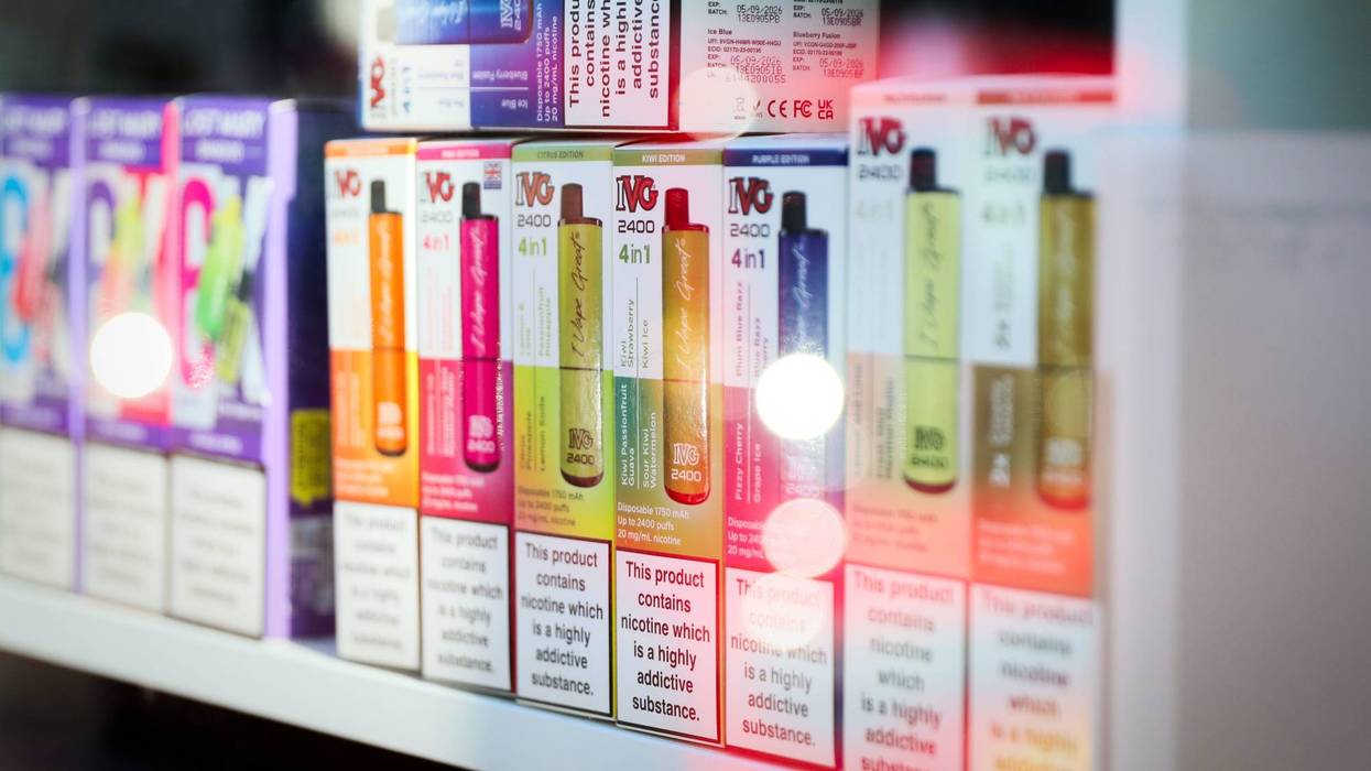 Vape products on store shelf