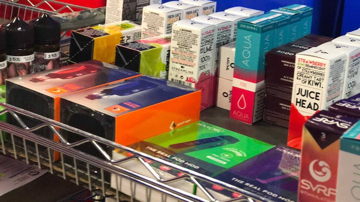 Vaping products in the warehouse of Demand Vape in Buffalo, March 2, 2020 (WBEN Photo/Mike Baggerman)