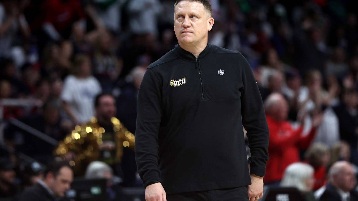 VCU head coach Mike Rhoades during the Rams' first-round NCAA Tournament matchup with St. Mary's in 2023.