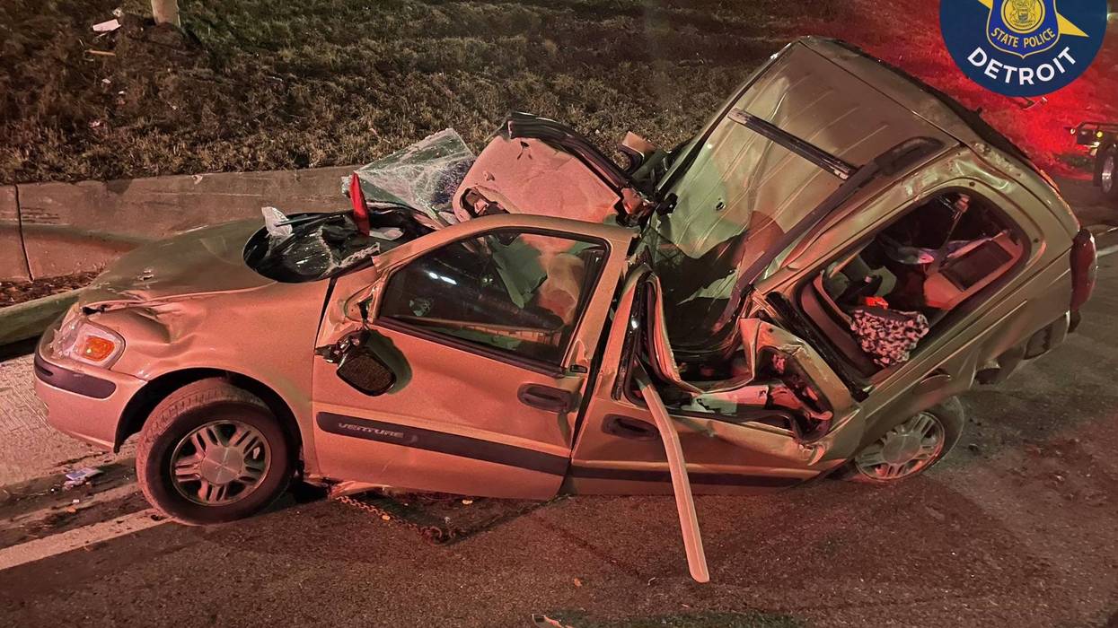 Vehicle mangled in I-94 crash