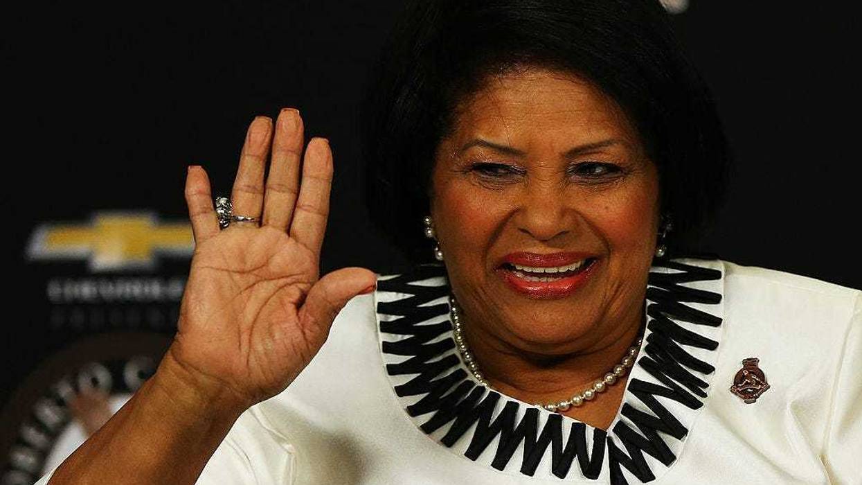 Vera Clemente attends a Roberto Clemente Award press conference