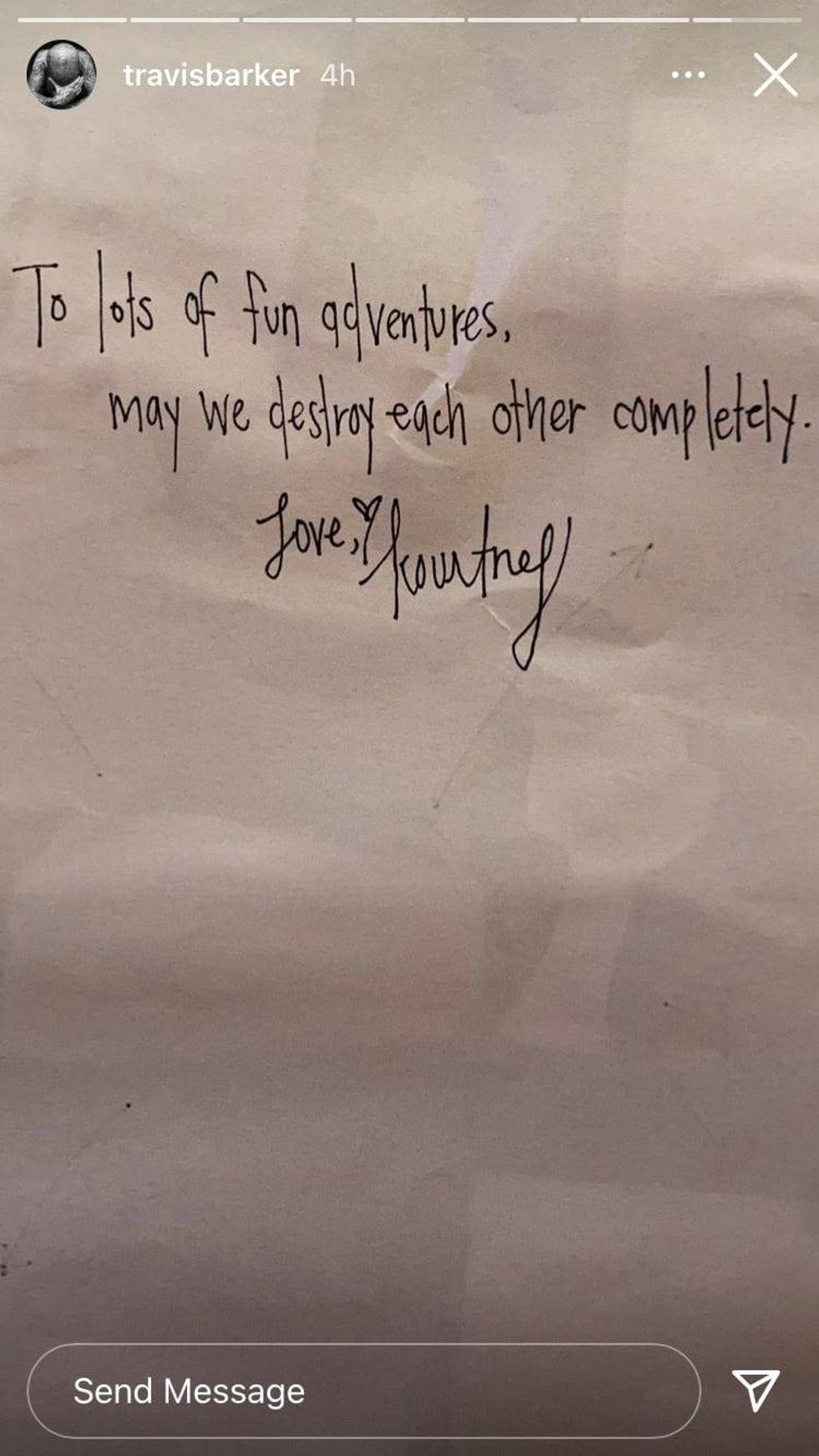 via @travisbarker Instagram story