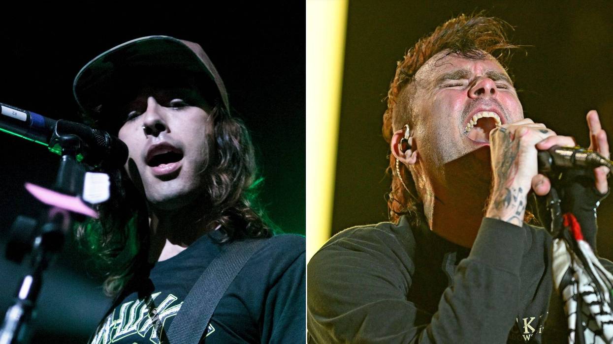 Vic Fuentes of Pierce the Veil and Bert McCracken of The Used
