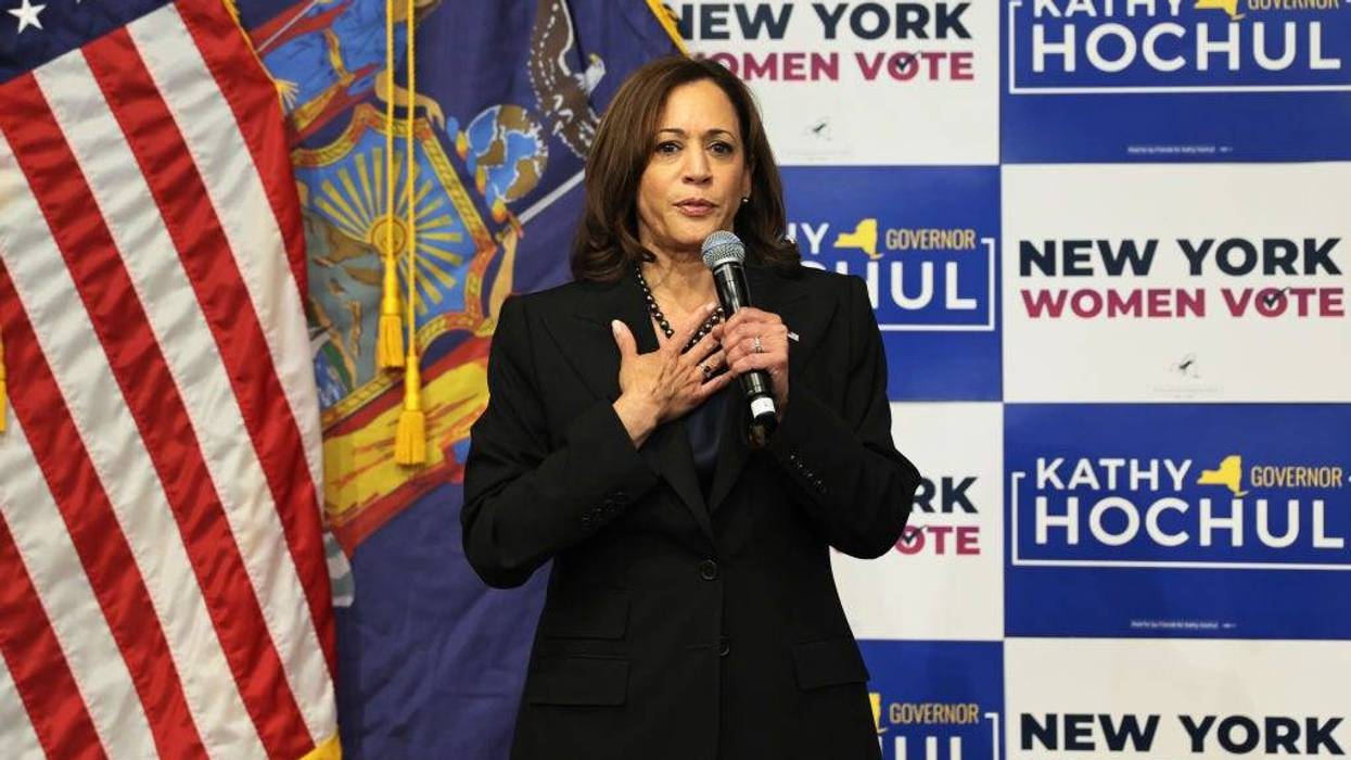 Vice President Kamala Harris speaks during a New York Women “Get Out The Vote” rally at Barnard College on November 03, 2022 in New York City. Michael M. Santiago/Getty Images