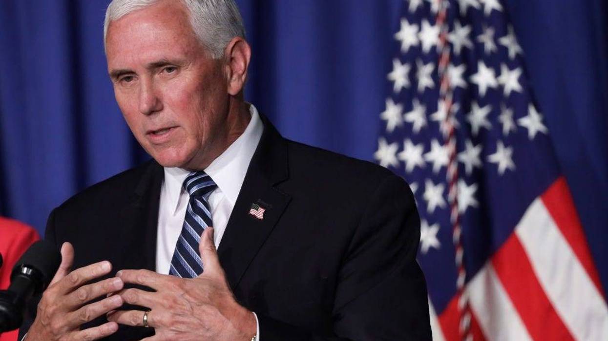 Vice President Mike Pence speaks during a White House Coronavirus Task Force press briefing at the U.S. Department of Education July 8, 2020