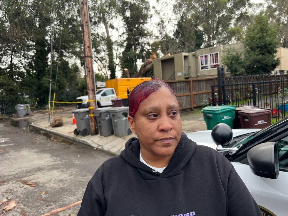 Victoria James lives at 3293 Lynde Street, Apt B, visible right behind her.