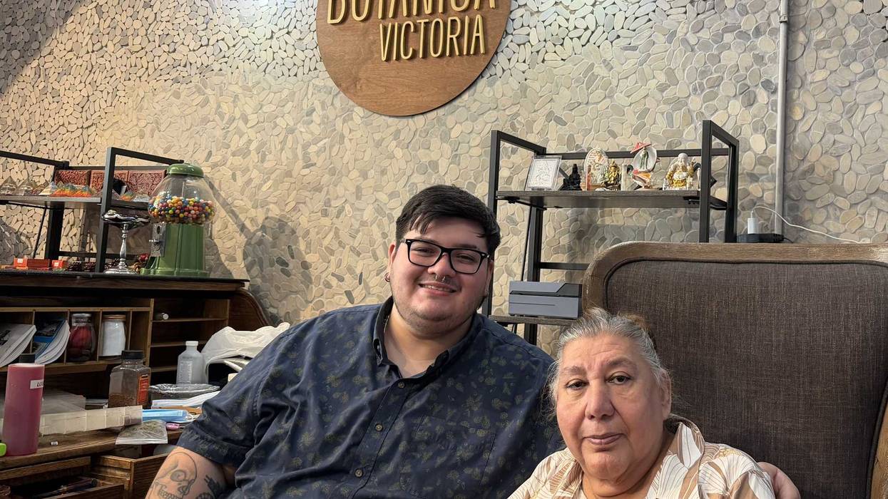 Victoria runs Botanica Victoria in Humboldt Park with her grandson Eric Cano. The shop, which sells spiritual goods, is one of Chicago's oldest Latina owned businesses.