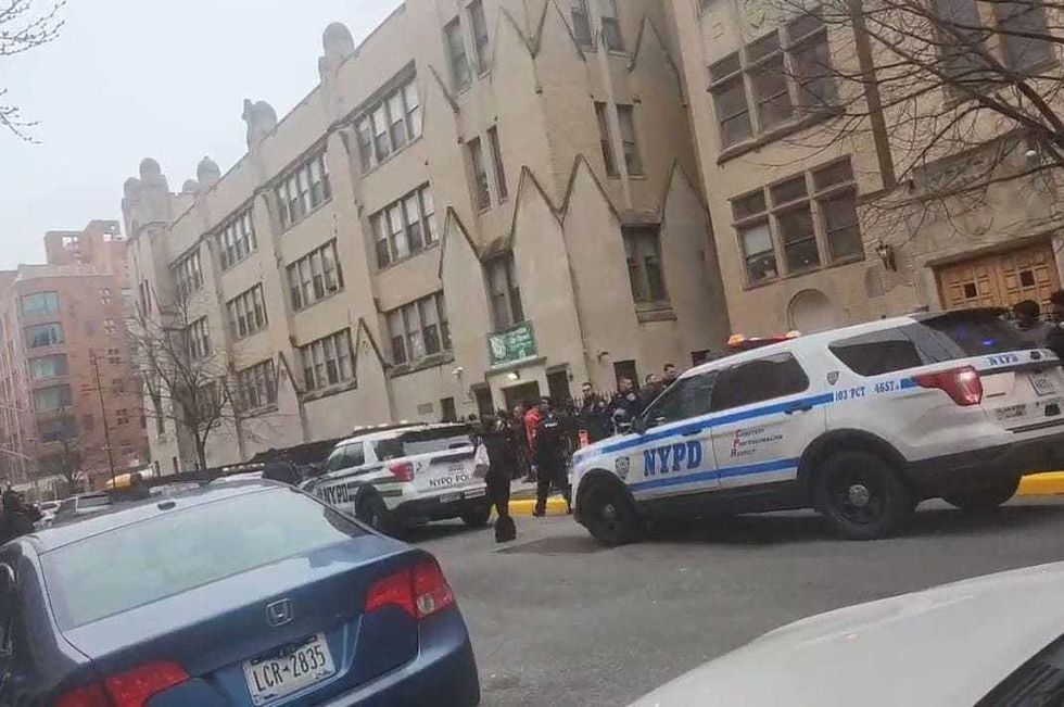 Video footage from Citizen App shows police responding to an incident at New Dawn Charter High School II in Jamaica, Queens on Wednesday afternoon.