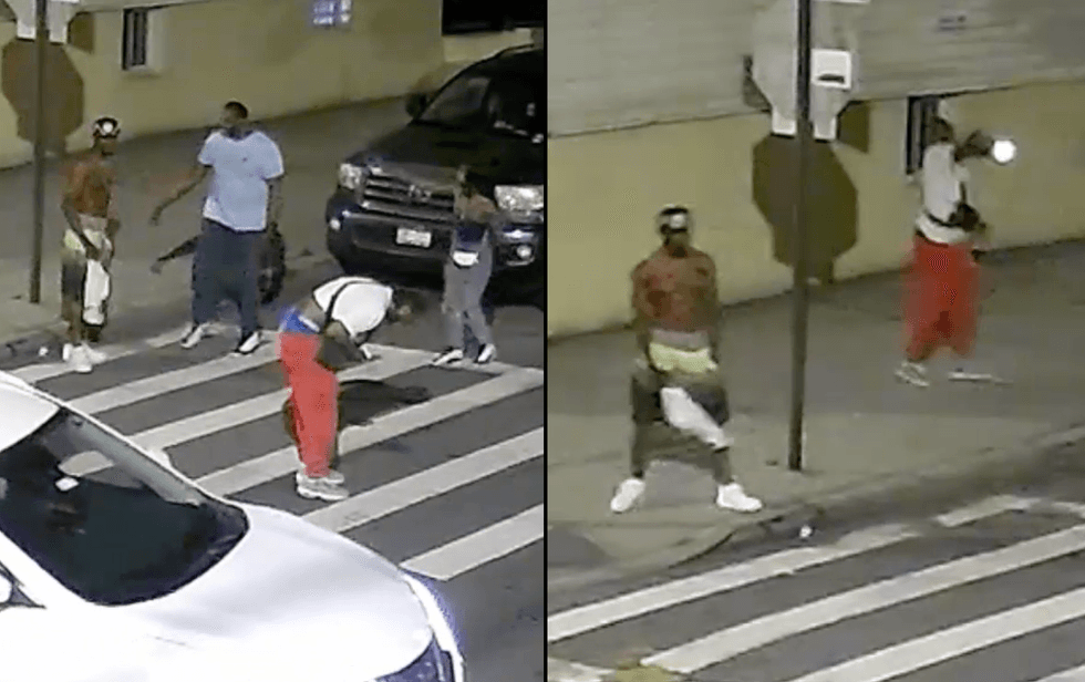 Video shows a man opening fire at East 215th Street and Barnes Avenue in Williamsbridge on Sunday morning