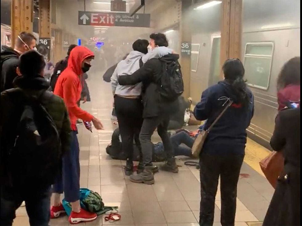 Video shows multiple people on the ground and blood on the platform at the 36th Street station