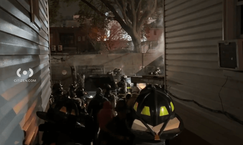 Video shows the charred remains of the garage after the fire was extinguished