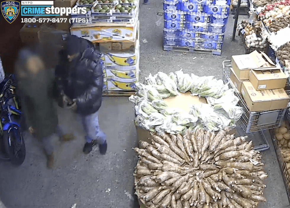 Video shows the suspect outside the supermarket around the time of the attack