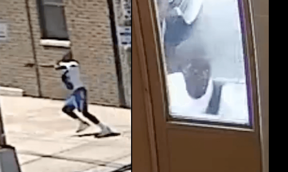 Video shows the suspect running down an East New York street on Saturday afternoon with a gun drawn, police said