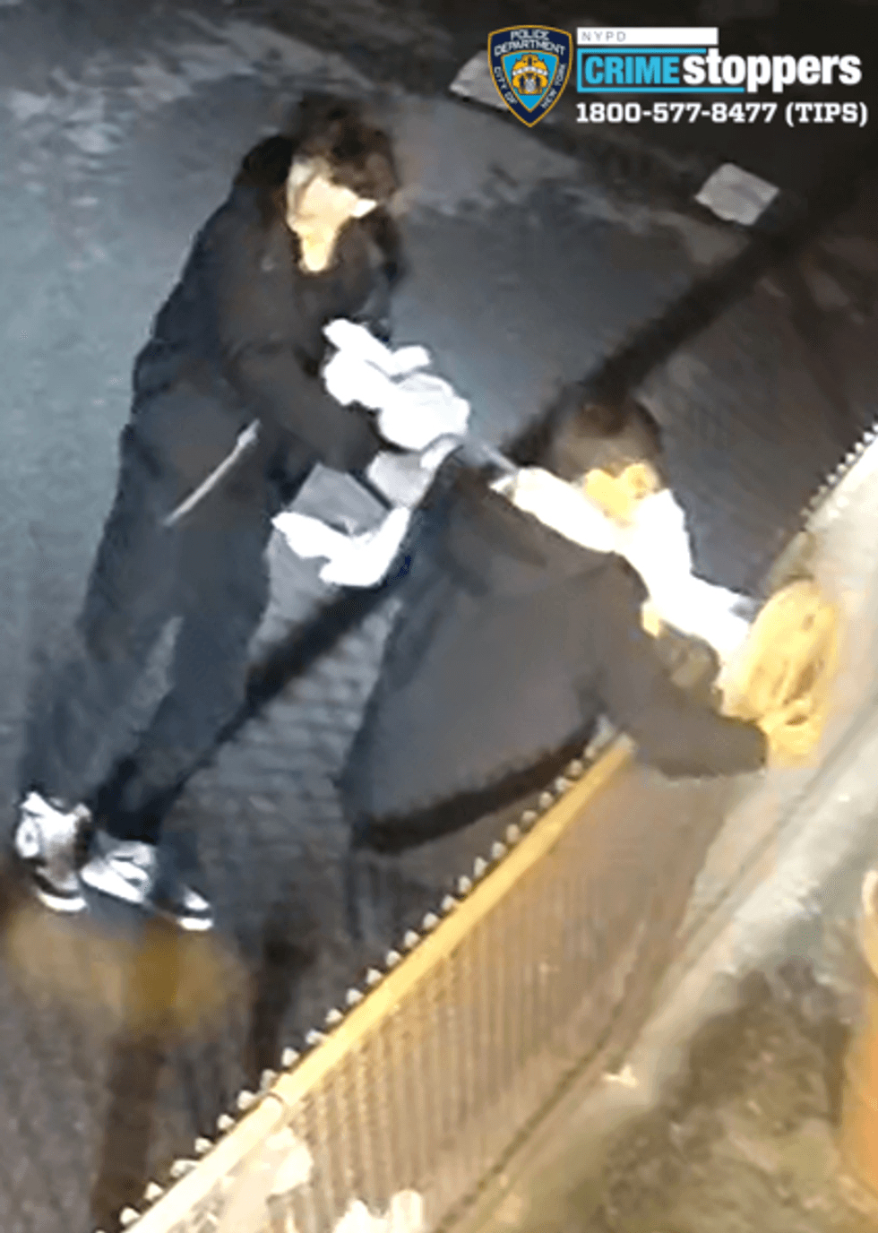 Video shows the teens grabbing the statue outside the church last Thursday night