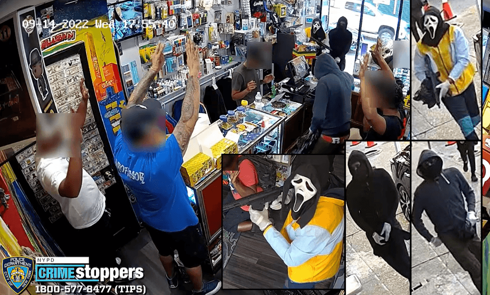 Video shows the trio storming the store on 109th Avenue in South Ozone Park on Wednesday evening