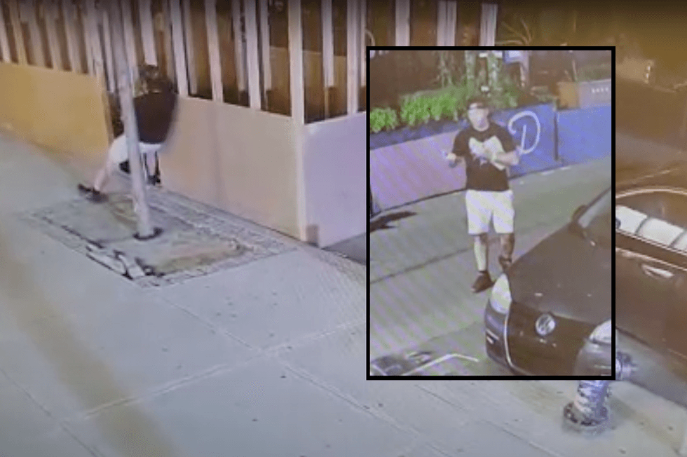 Video shows the vandal outside the sukkah on Saturday morning