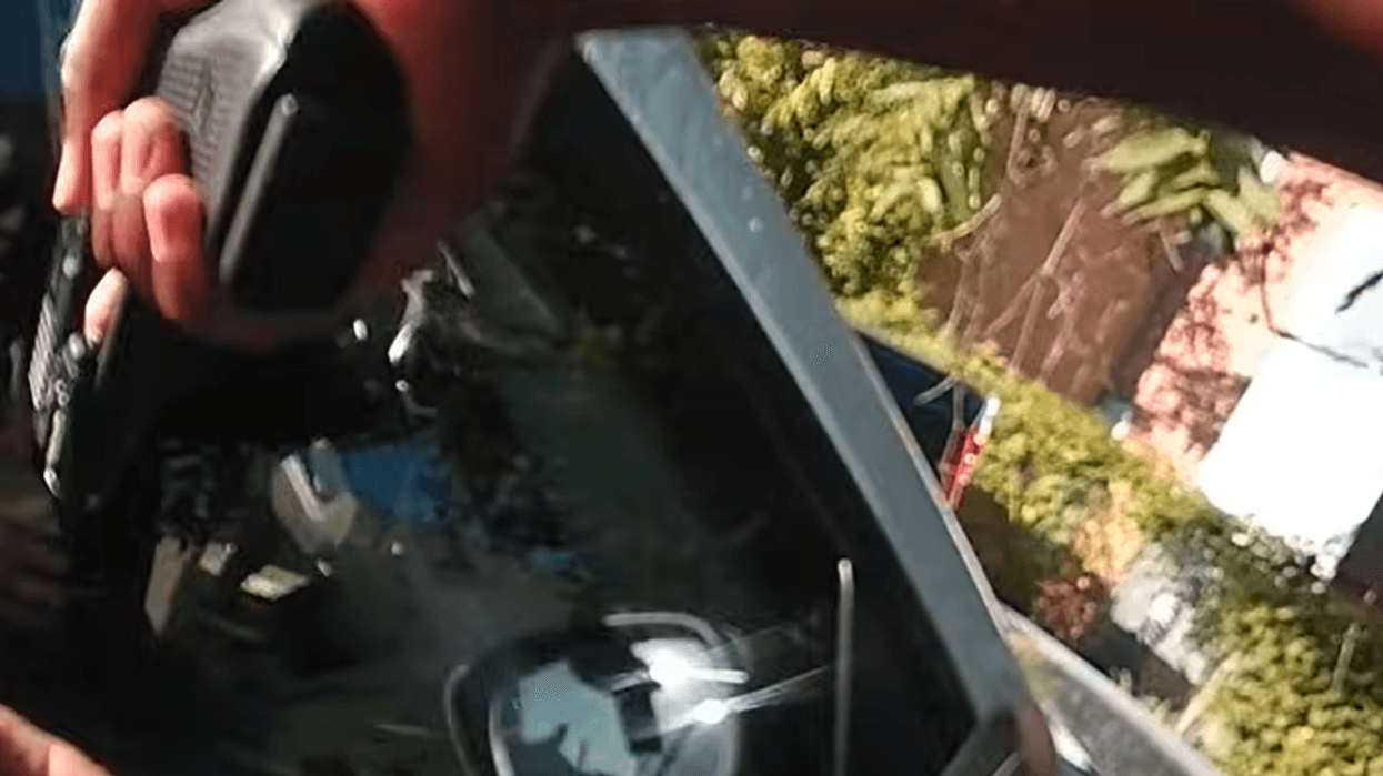 Video still of Yale officer body cam