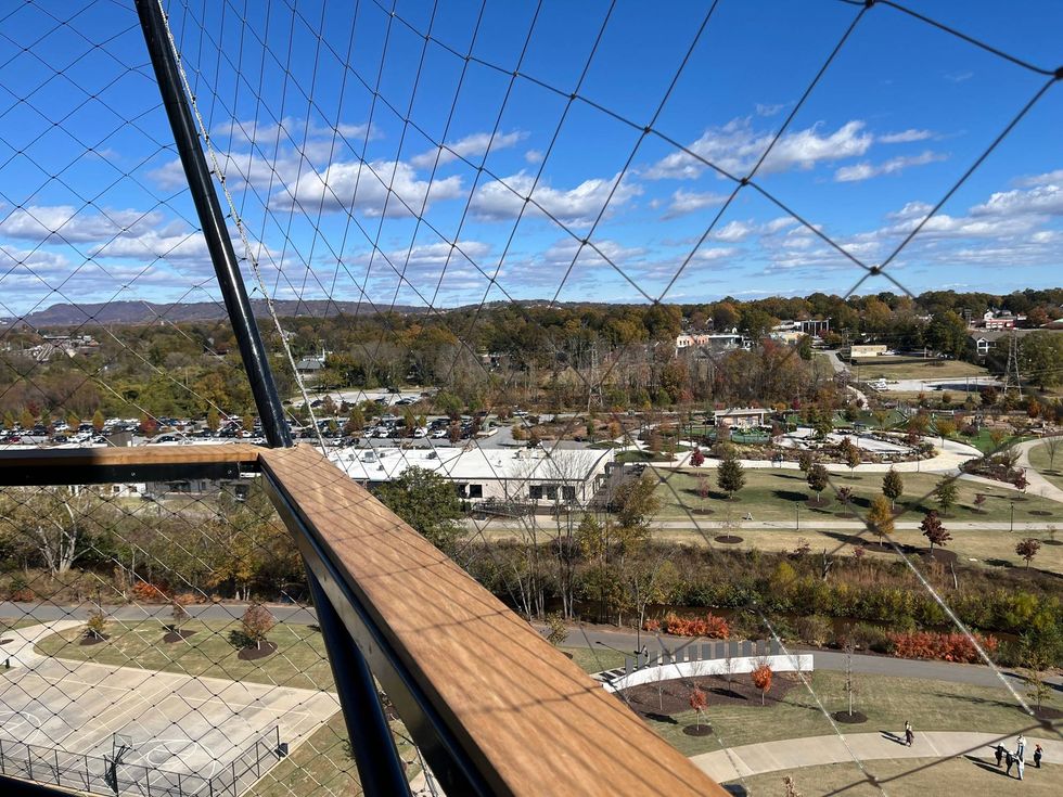 View from the observation deck of the new Vivian A. Wong Honor Tower in Unity Park
