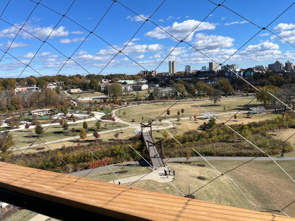 View from the observation deck of the new Vivian A. Wong Honor Tower in Unity Park