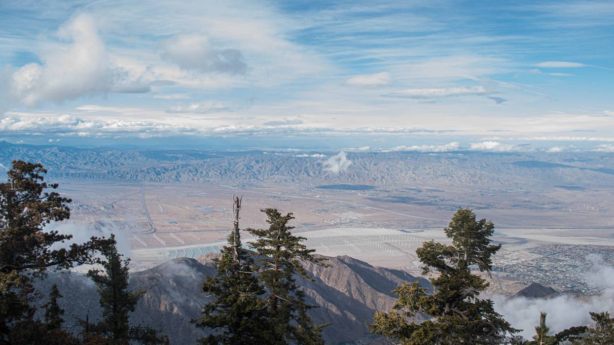 view of Coachella Valley from the Palm Springs tram way