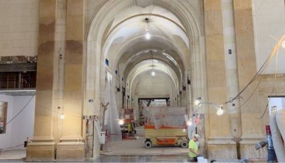 View toward the elevator lobby