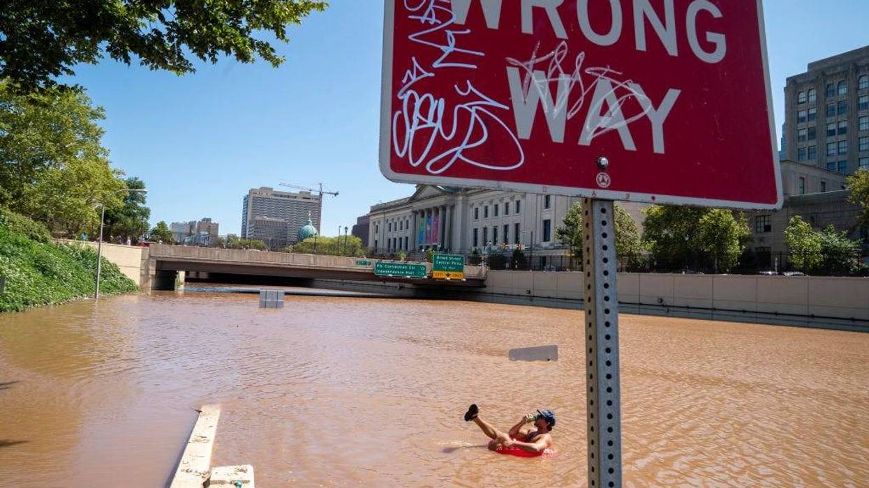 Vine Street Expressway flooded by Hurricane Ida