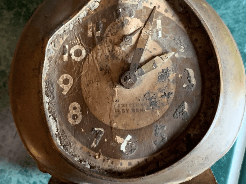 vintage clock recovered at crash site
