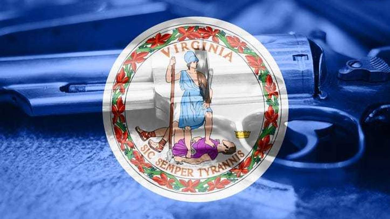 Virginia flag (U.S. state) Gun Control USA.