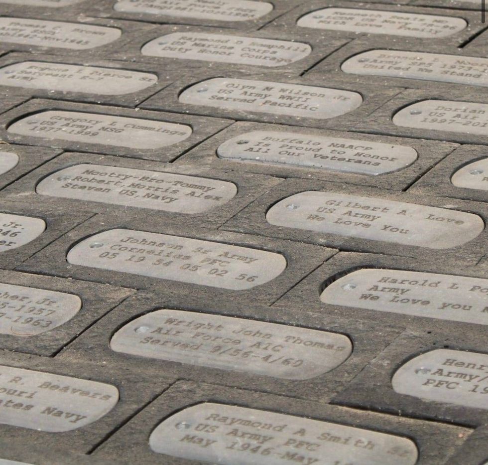 Visitors at the monument have the chance to walk along paved in bricks, which have the names engraved of current and former service members.