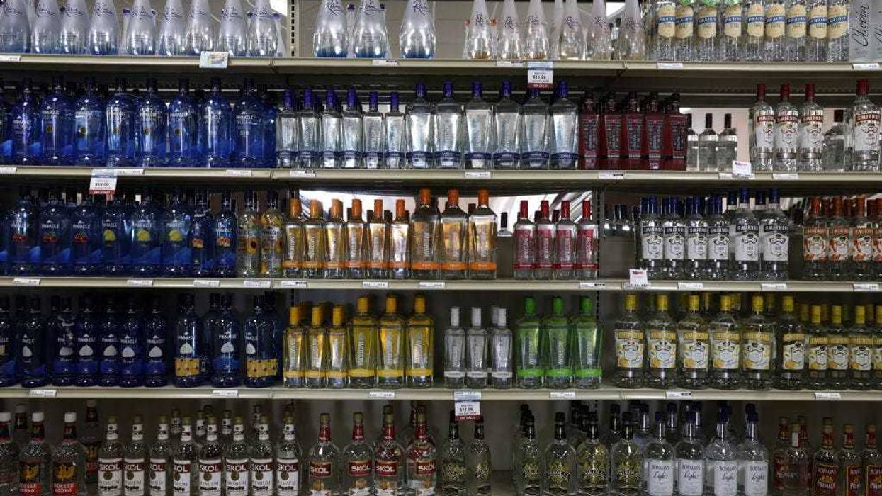 vodka on a grocery store shelf