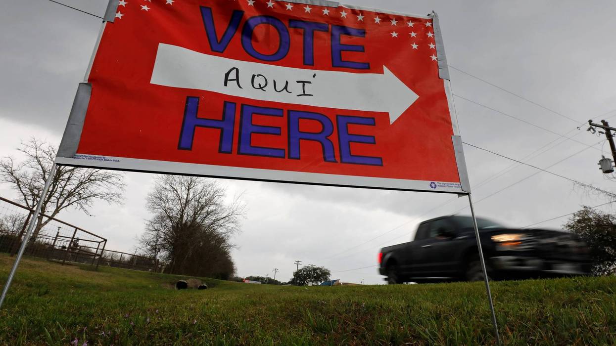Vote Here sign