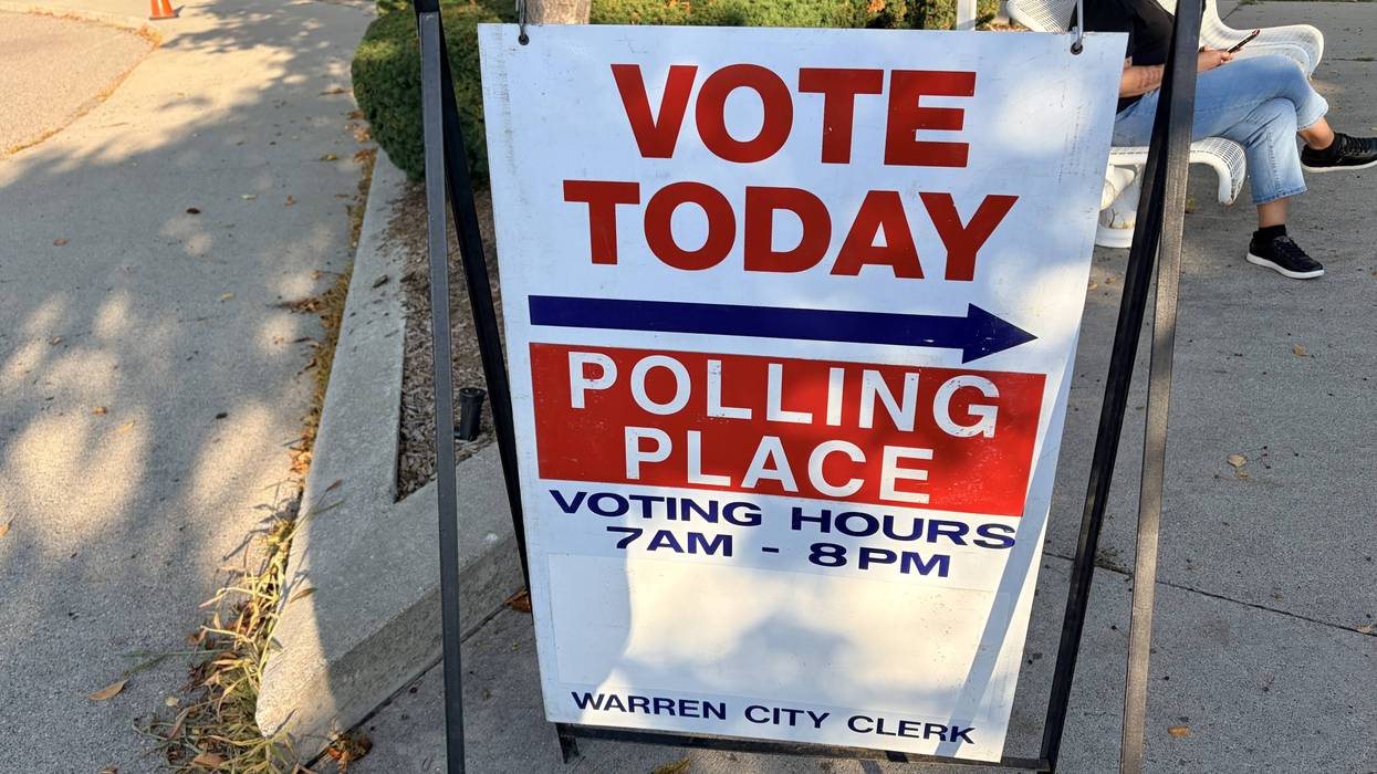 Vote Today sign outside a polling place