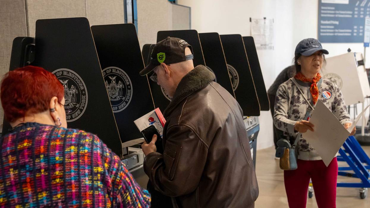 Voters cast ballots on the Upper West Side on the first day of early voting, Oct. 25, 2025