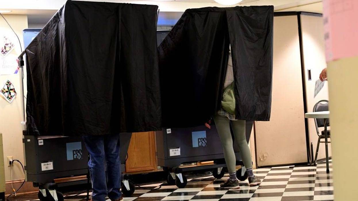 Voters cast their ballots at the Andorra Library polling location on November 8, 2022 in Philadelphia, Pennsylvania.