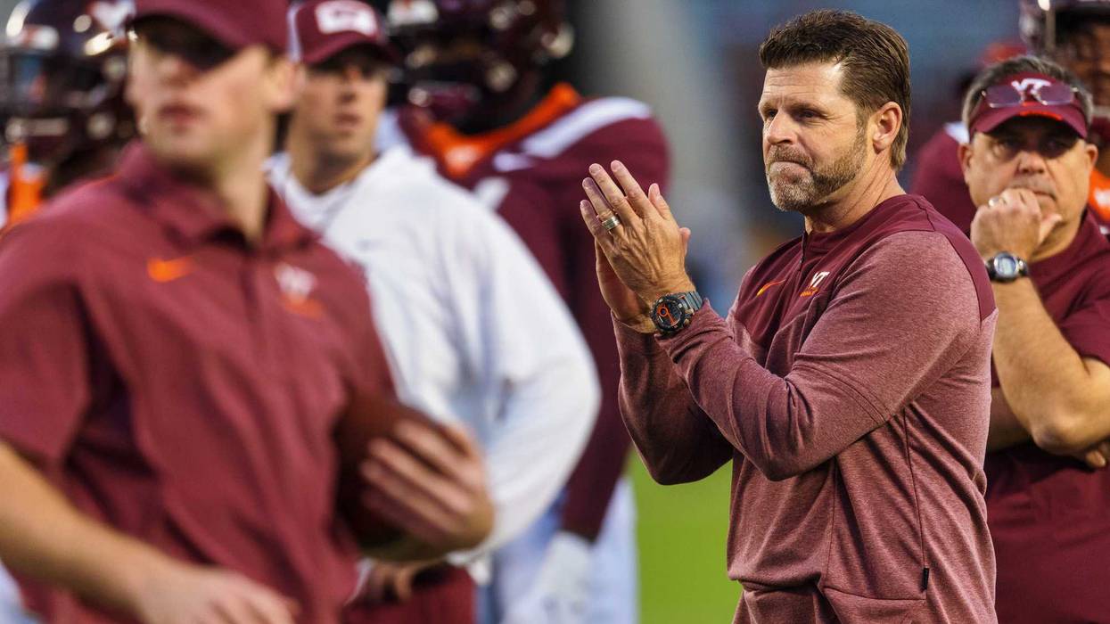 VT head football coach Brent Pry ahead of the Hokies' game against West Virginia in 2022.