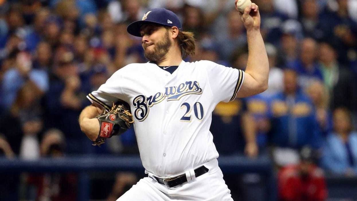Wade Miley pitching in the NLCS